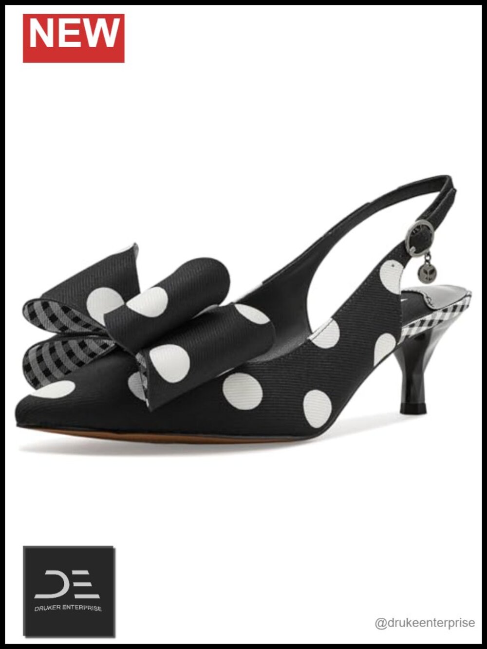 Slingback Kitten Heel Pump Bow Vintage Charm Polyurethane Fabric